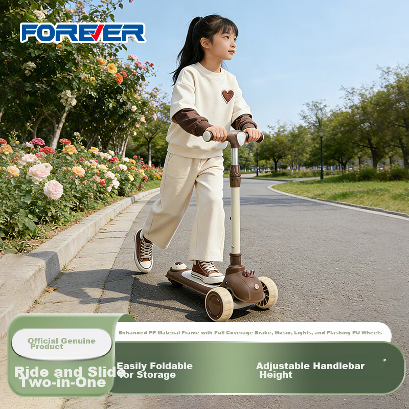 Forever Kids Foldable Multifunctional Ride-On Anti-Tip Baby Scooter Toy Car