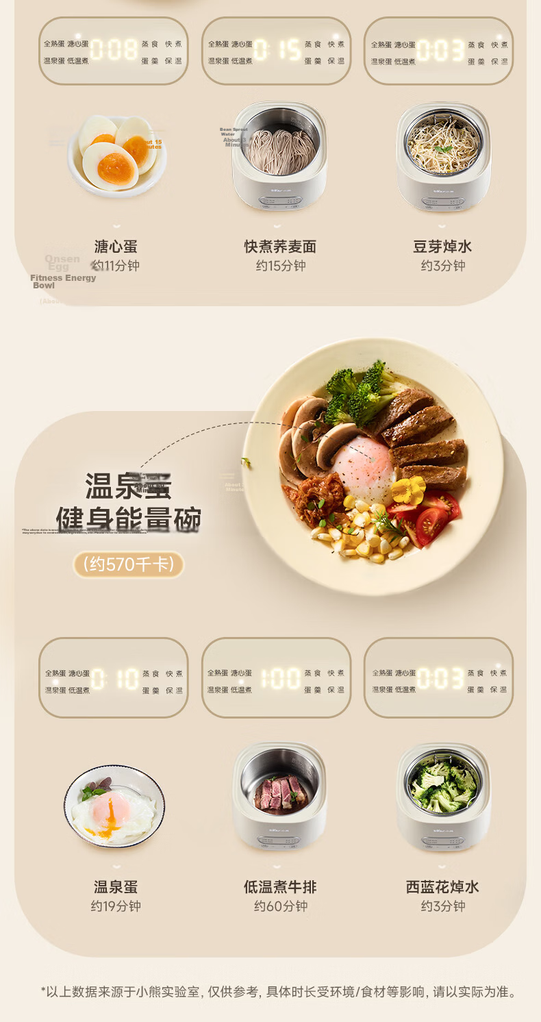 Bear Titanium Egg Cooker Steamer Automatic Power-Off Breakfast Steamer Timer Reservation Small Single-Use Non-Coated Light Food Machine ZDQ-F12G3 11