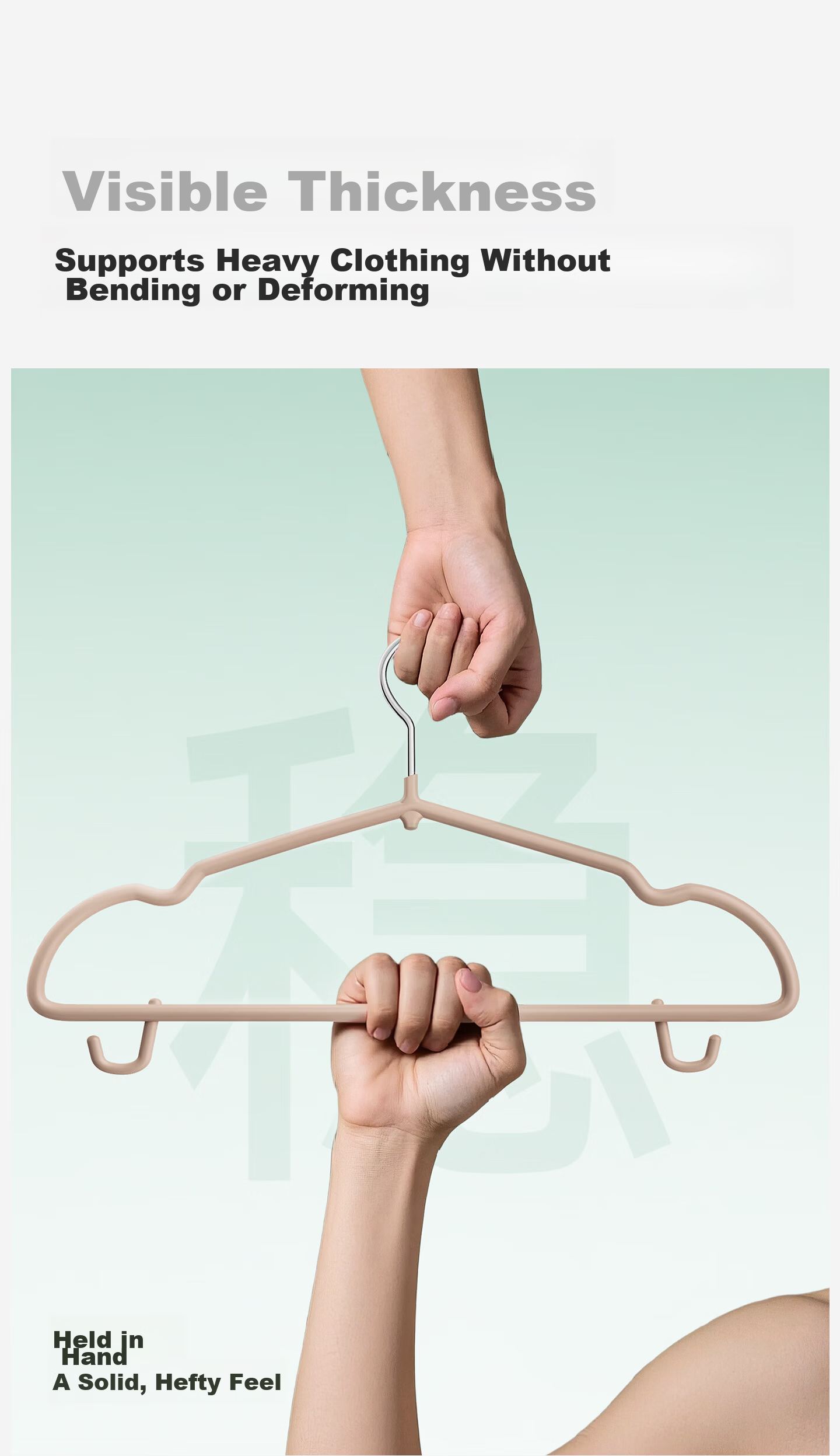 FOOJO Non-Puff Wide Shoulder Hangers for Clothes Drying, Stackable Wardrobe Hangers, Thickened Coat And Suit Pants Hangers, 5 Pieces in Moon Gray 6