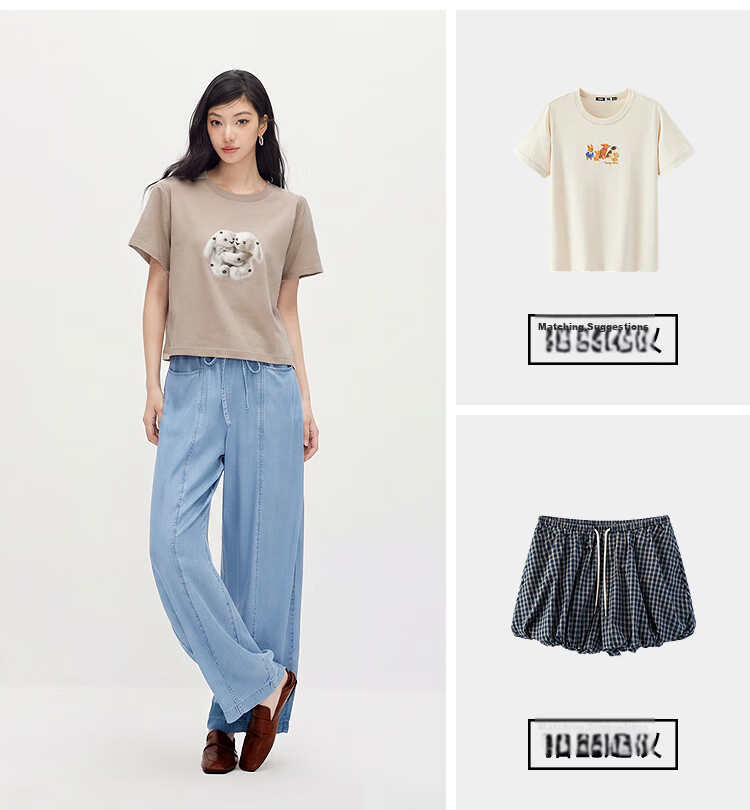 Semir Women's Short Sleeve T-Shirt Summer Crop Printed Slim Fit 2026 Design Pullover 10A326100005 8