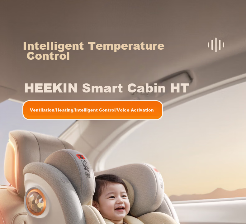 Heekin Zhichang H7 Child Safety Car Seat for 0-12 Years Old Infant Baby with Recline, Smart Ventilation and Heating 2
