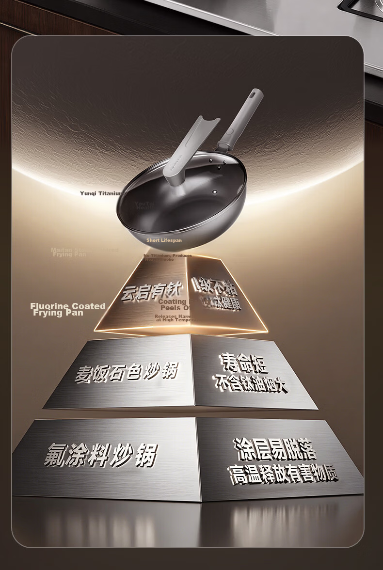 Joyoung Non-Stick Titanium Frying Pan 30cm Compatible with Induction and Gas Stoves 3