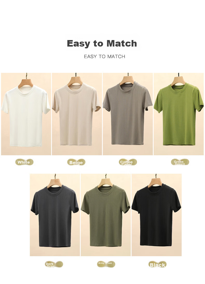 Langsha Knitted Short Sleeve Base Shirt for Women Spring Summer Casual Slim Fit T-Shirt 8