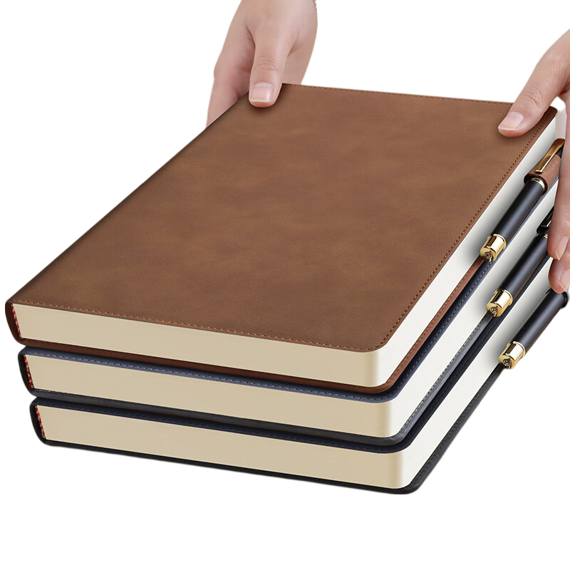 Faramon Notebook B5 Thick Journal Business Sheepskin Leather Vintage Notebook Work Diary Meeting Record Book Office Stationery Customizable Brow