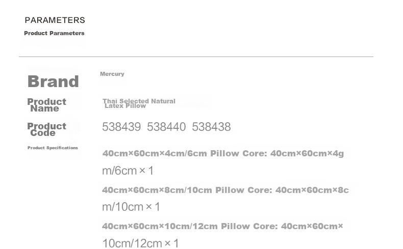 Mercury Home Textile Latex Pillow 93% Thai Imported Natural Latex Core Pillow for Adults and Students Dormitory Use 29