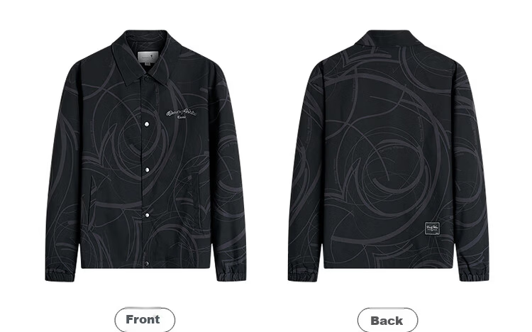 Dance with Wolves [High Count High Density] Autumn Winter Comfortable Trendy Versatile Lapel Jacket Men's Jacket 001 Black 185 6