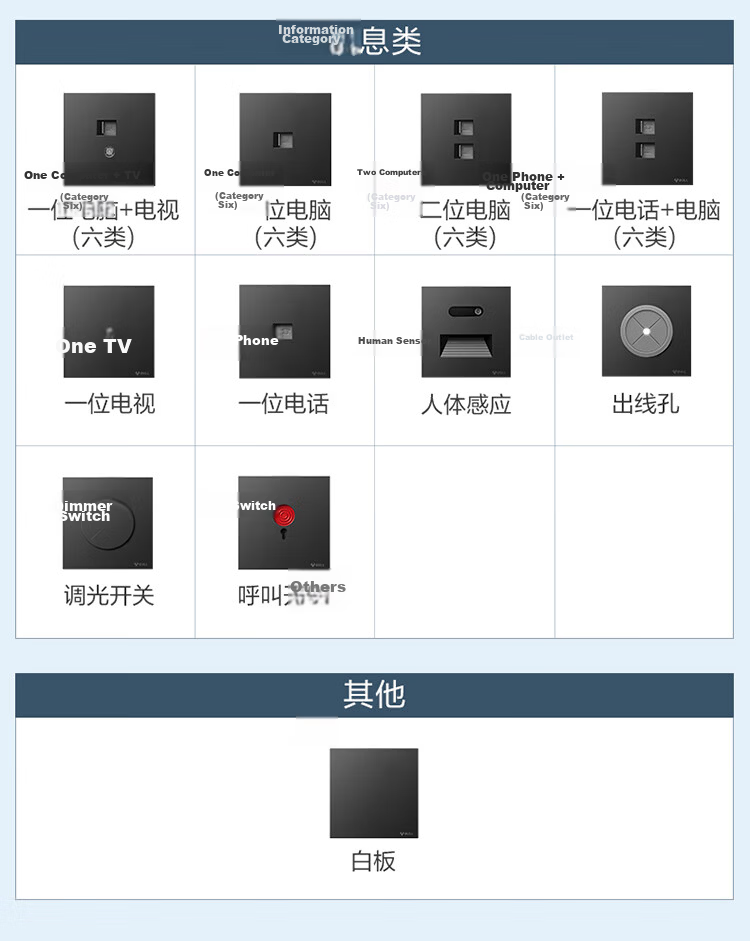 BULL Switch Socket G57 Butterfly Ultra-thin Series Human Body Sensor Footlight G57D123 Ink Cloud Gray 22