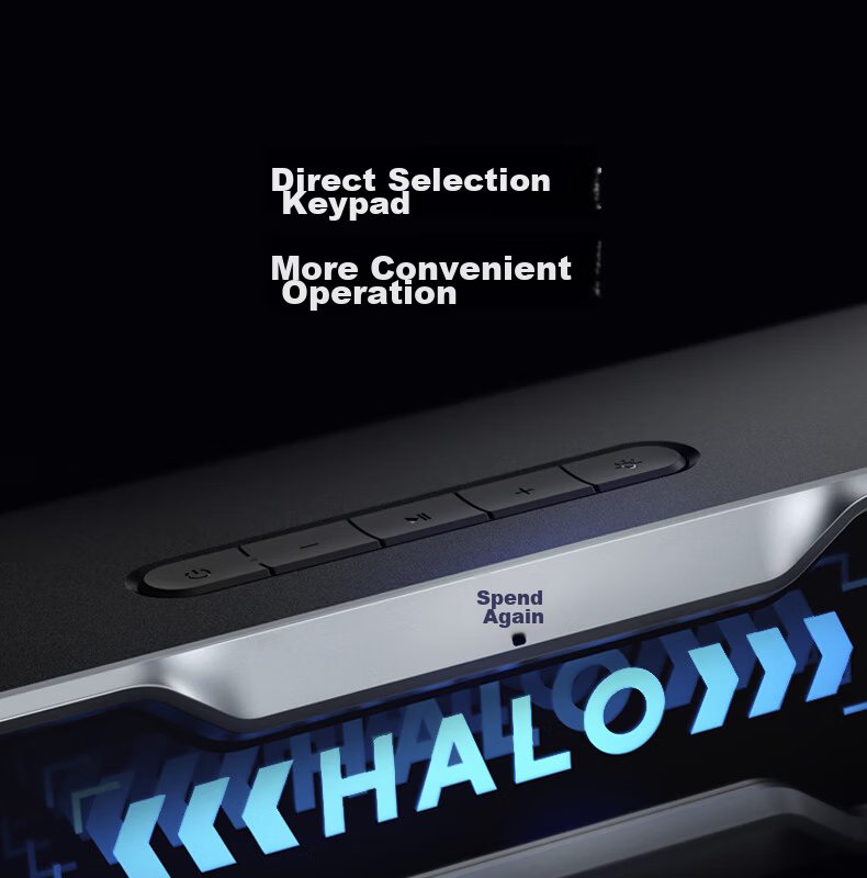 Manbuzhehuazai Halo Soundbar Max Computer Speakers, Bluetooth 5.4 Subwoofer, Gaming Desktop Long Bar Speaker, Wired Speaker, Soundbar, Poxiao White 11