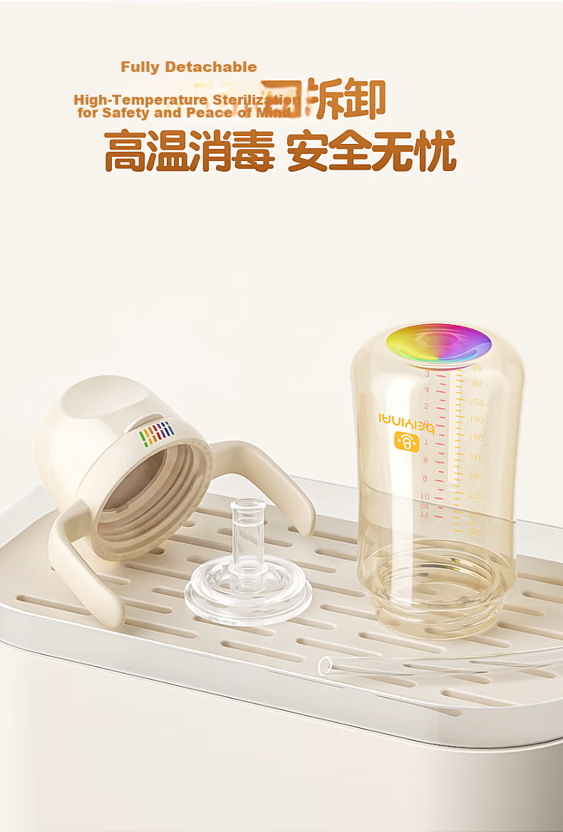 BEIYINAI Direct Drinking Straw Baby Bottle for 1-6 Years Old, Anti-Fall and Leak-Proof, 330ML Learning Cup for Drinking Milk and Water 11