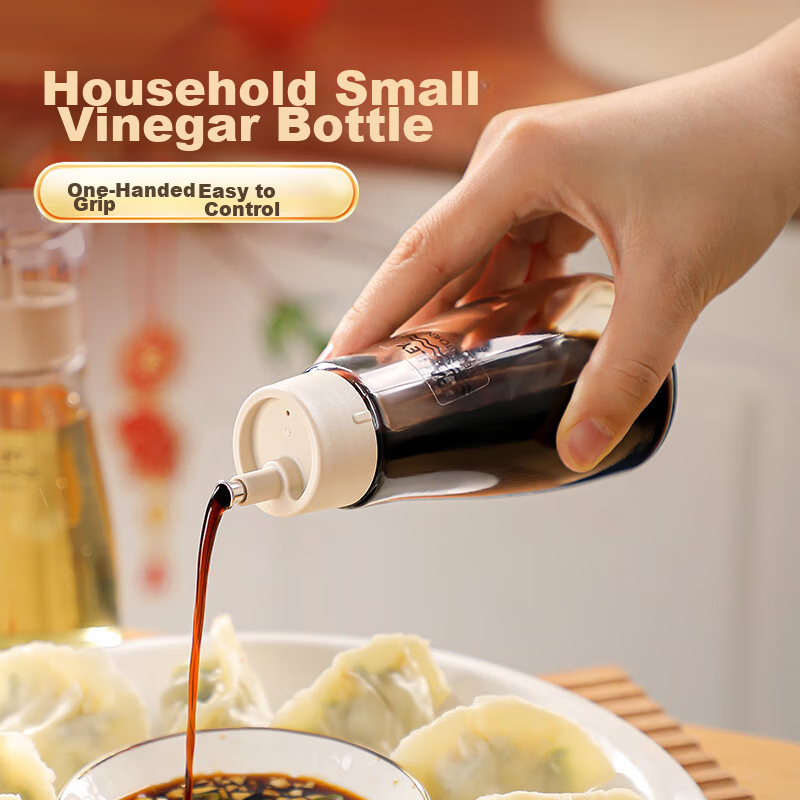 BDO Glass Oil Dispenser Soy Sauce Bottle Condiment Jar Vinegar Bottle Leak-Proof Oil Pourer Multi-Purpose Kitchen Dining Table Seasoning Bottle Home Use
