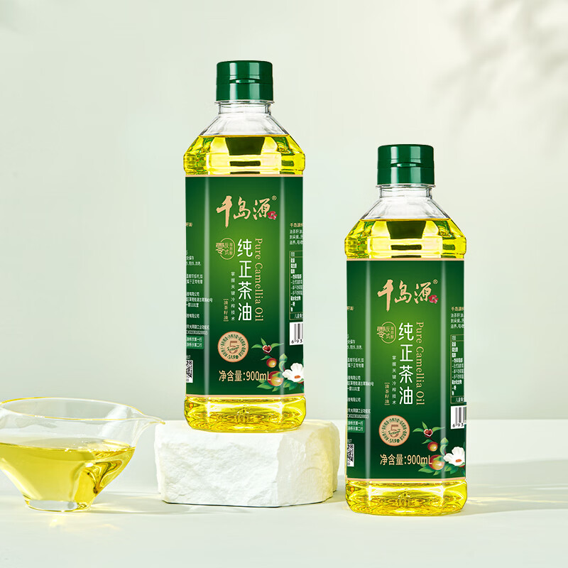 千岛源【保真山茶油】纯正山茶油900ml 冷榨茶籽油食用油 0零反式脂肪酸