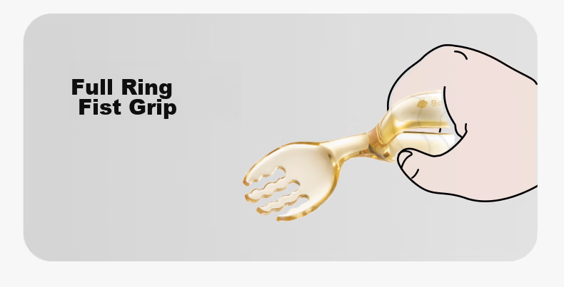 Babycare Children's Training Spoon PPSU Tableware Baby Self-Feeding Fork and Spoon Set with Ring-Shaped Short Handle Lunch Box 7