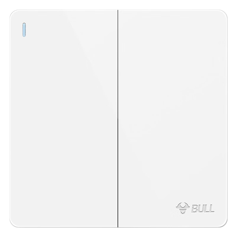 BULL Switch Socket, G12 Series, Two-Way Double Control Switch, 86-Type Large Panel Switch G12K212, Ivory White