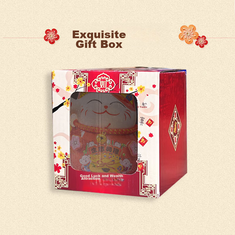 Youjia Solar Lucky Cat Office Desktop Ornament Holiday Gift for Friends and Family 2 Inch 6