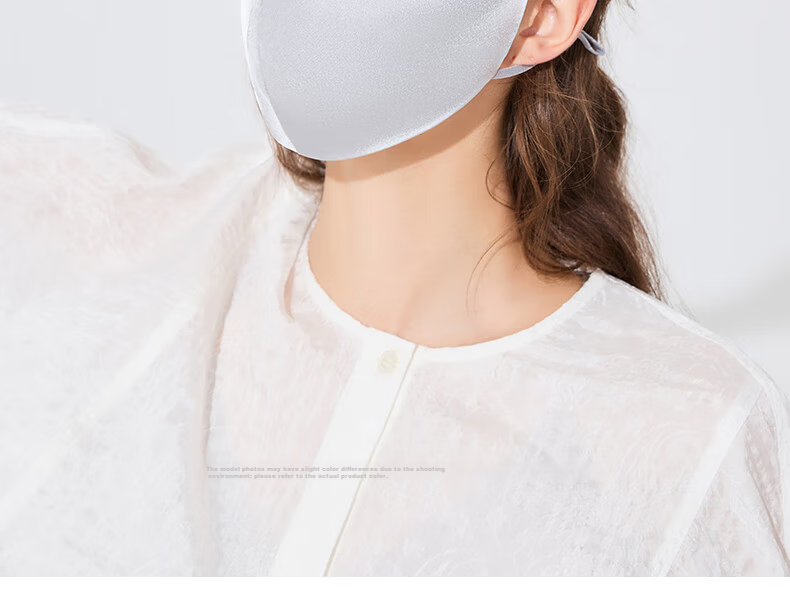 FANCET 100% Mulberry Silk Face Mask for Women Spring Summer Eye Protection Breathable UV Sun Protection Face Cover 12