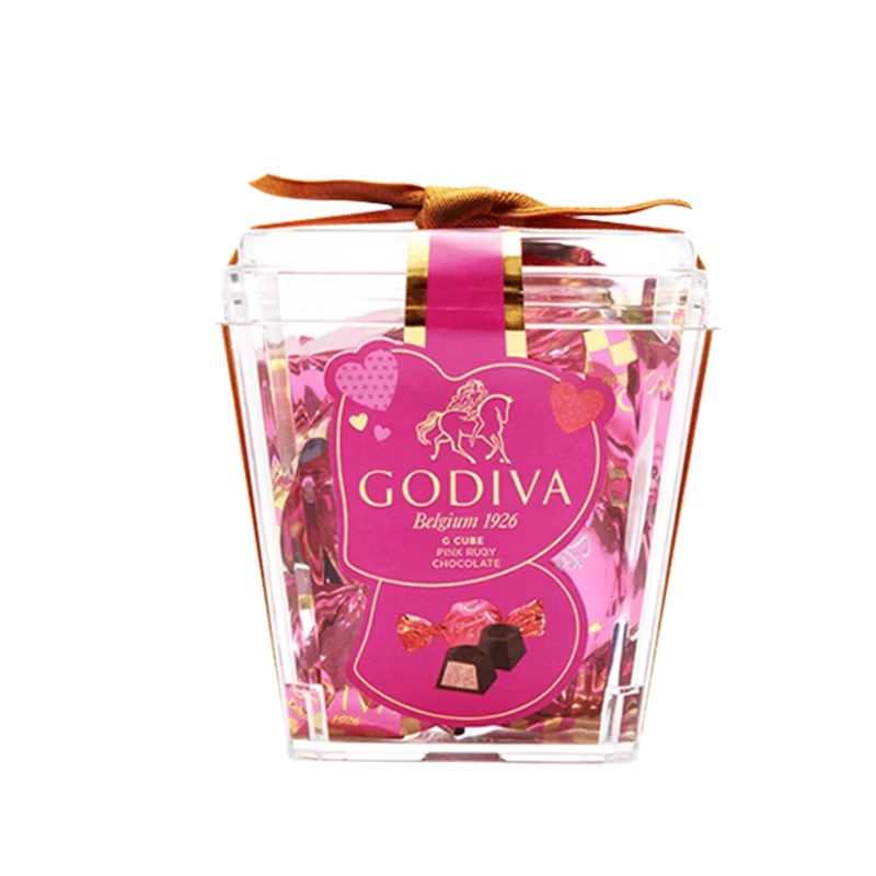 歌帝梵（Godiva）草莓立方黑巧克力5颗35g 婚礼喜糖 休闲零食 糖果 下午茶 伴手礼