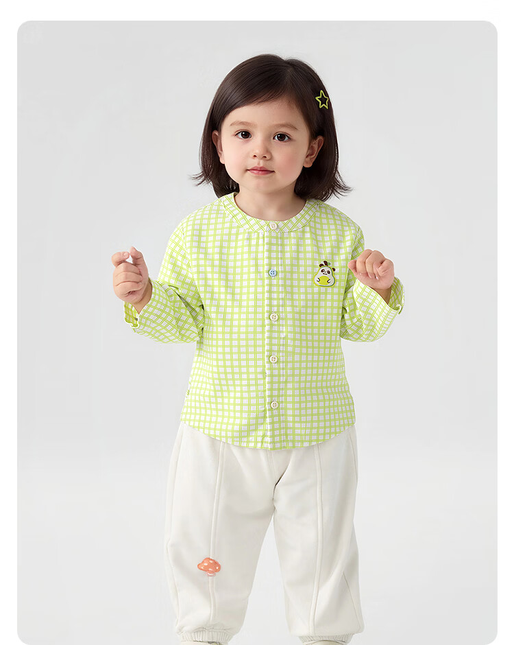 Balabala Kids Baby Long Sleeve Shirt Infant Shirt Boys Girls 2026 New Summer Thin Plaid Stylish Shirt 26