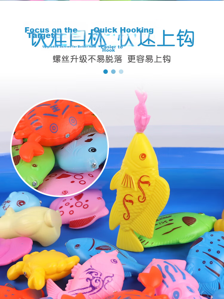Teddy Time Fishing Toy Children's Fishing Rod Magnetic Fish Pool Baby Educational Early Learning Toy Set Birthday Gift 13
