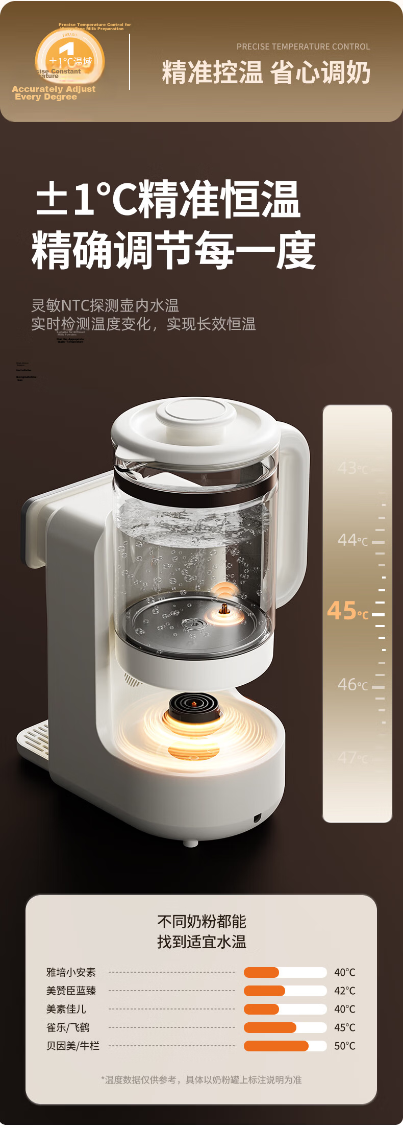 AUX Baby Formula Maker Infant Milk Mixer Quantitative Water Dispensing Milk Preparation Machine Constant Temperature Kettle 2L 9