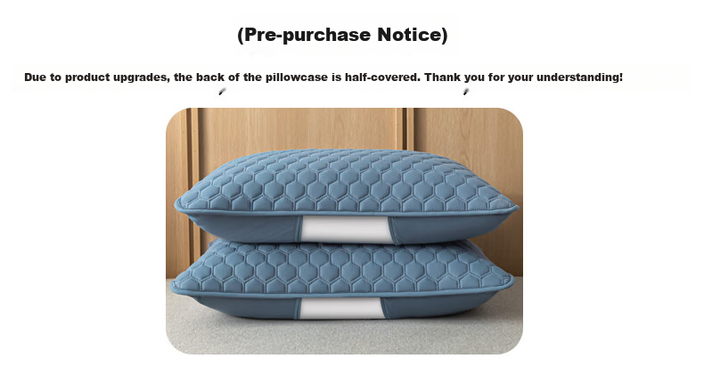MUJI Class A Quilted Pillowcase with Pillow Core Isolation Layer, Household Anti-Oil and Dirt-Proof Pillowcase, 48x74cm Single Piece 16