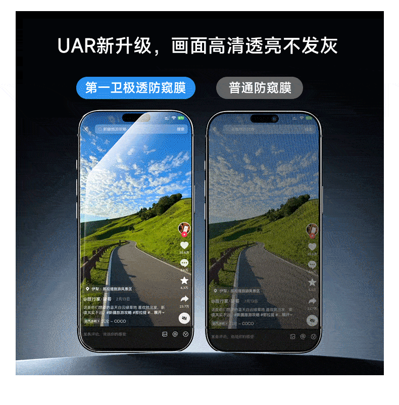 First Guard 360° Anti-Spy Tempered Glass Screen Protector for iPhone 15 Pro, Anti-Fingerprint, Drop-Resistant Privacy Protection Film 5