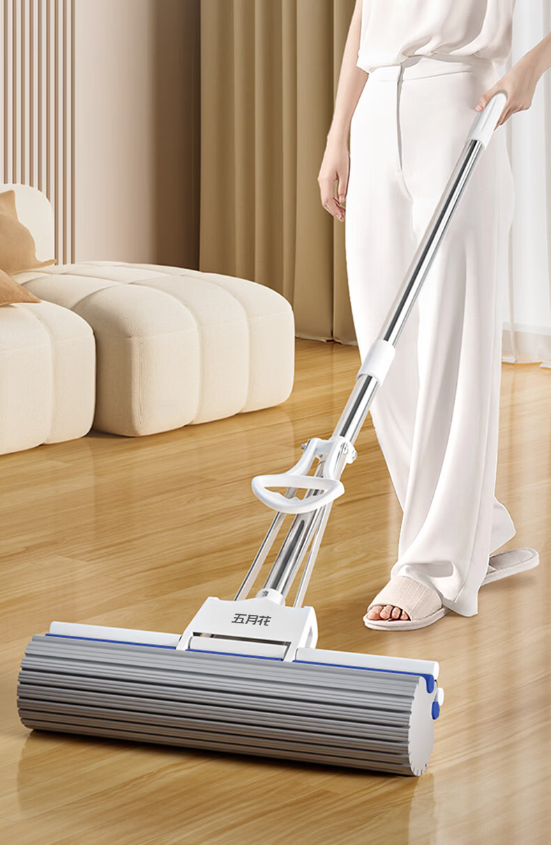 Mayflower Sponge Mop 33cm with 1 Cotton Head, Household Hands-Free Cleaning Mop, 2026 Super Absorbent Magic Mop Cloth 10