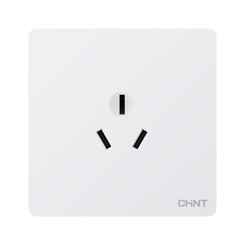 CHNT Switch Socket, 16A Three-Hole Socket, 86-Type Concealed Socket Panel, 6C Cream White