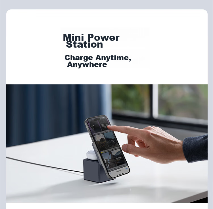 ANKER MagGo 3-in-1 15W Magnetic Wireless Charger for iPhone 17 Pro Max, Apple Watch, AirPods, Foldable, Black 9