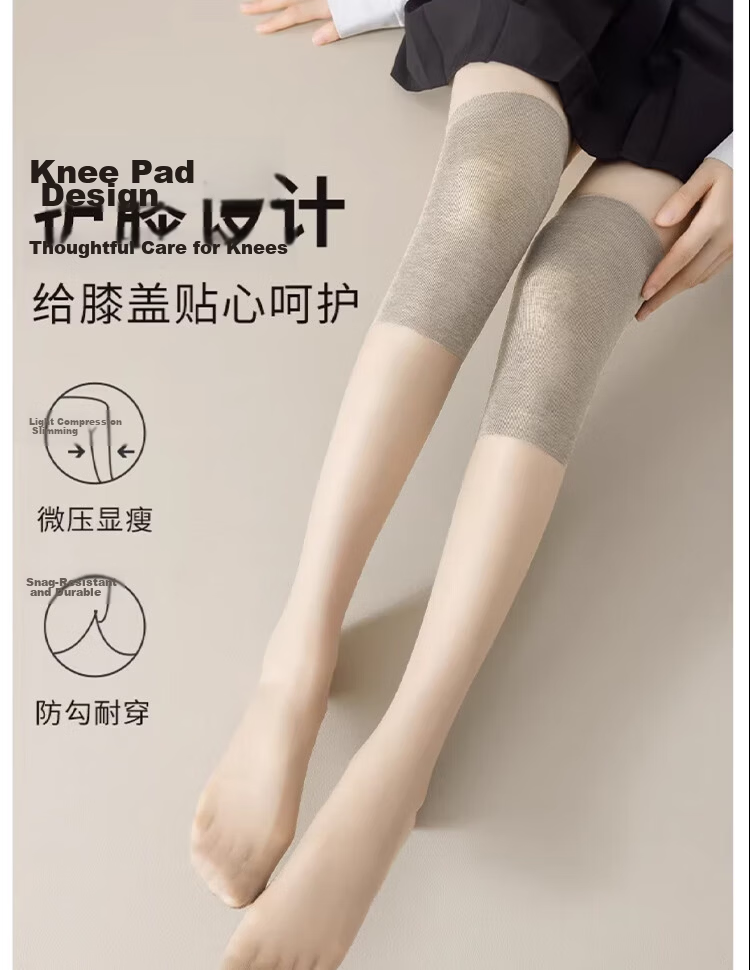 LangSha Women's Knee-Protection Stockings for Air-Conditioned Rooms, 7A Antibacterial Summer Mid-Calf Cold-Resistant High Knee-High Socks 4