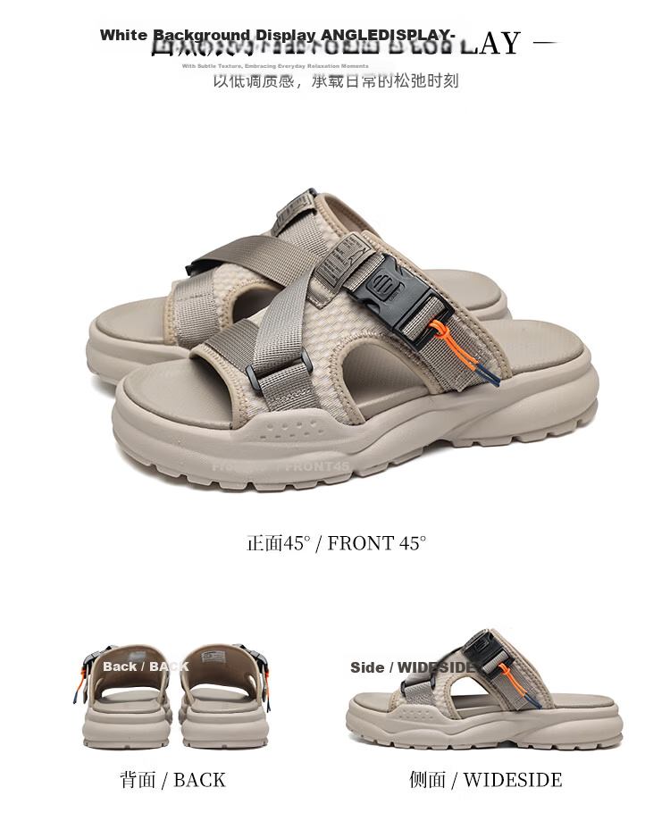 Mark Fairwhale Men's Sandals Fashion Casual Slippers Home Outdoor Beach Lightweight Trendy Black Size 43 13
