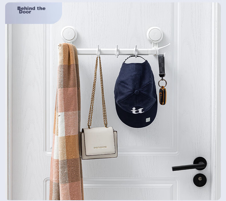 Taili Cream Style Suction Cup Telescopic Single Rod Towel Rack No Drilling Bathroom Wall Shelf Toilet Towel Hanger 7