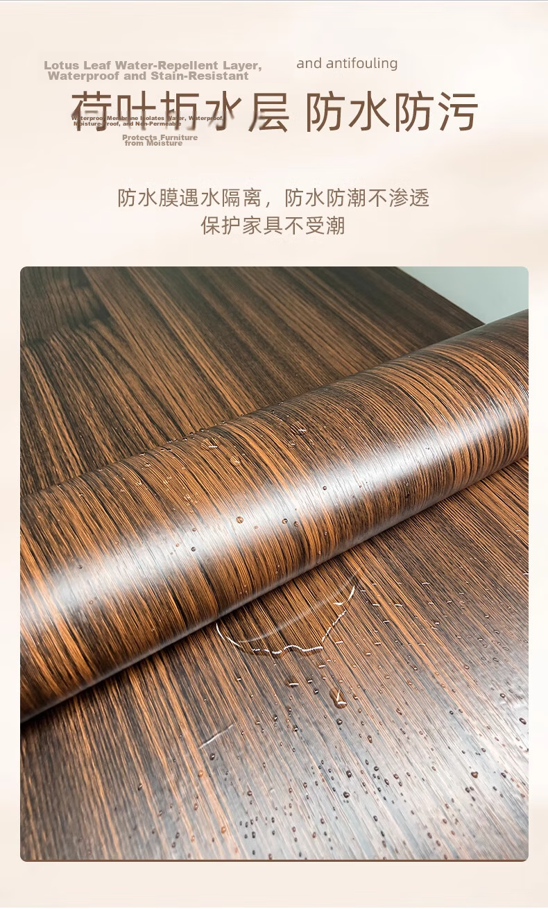 Xinuo Desktop Renovation Wood Grain Waterproof Self-Adhesive Stove Wall Paper Desk Bookshelf Moisture-Proof Wardrobe Door Furniture Sticker 6