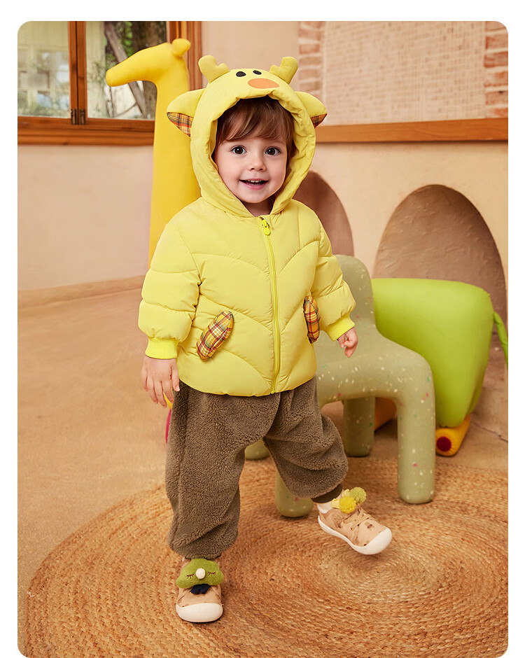 BALABALA Kids Down Jacket Boys Girls Winter 2025 New Thickened Puff Down Coat Baby Warm Clothes 40