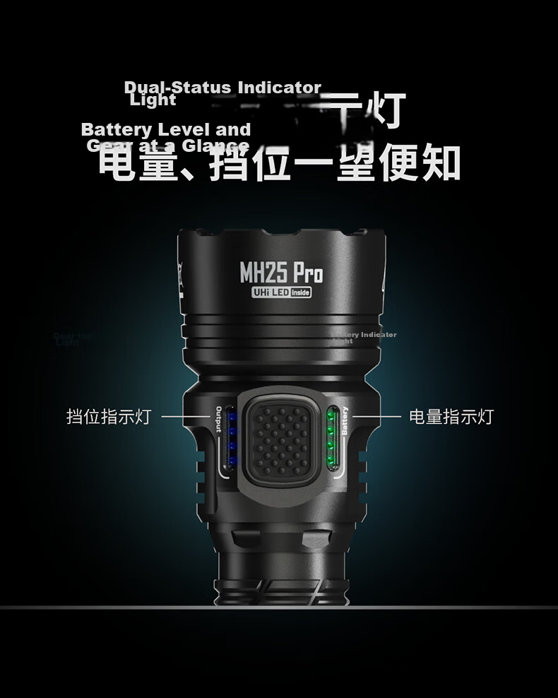 NITECORE MH25 Pro High-Intensity Flashlight 3300 Lumens Long Battery Life Rechargeable Tactical Outdoor Portable Torch 6