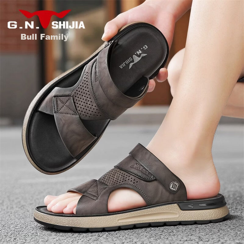 G.N.Shi Jia Men's Shoes, Summer New Style, Soft Sole, Breathable Casual Sandals, Outdoor Dual-Use Beach Shoes, Versatile Commuter Slippers for Me