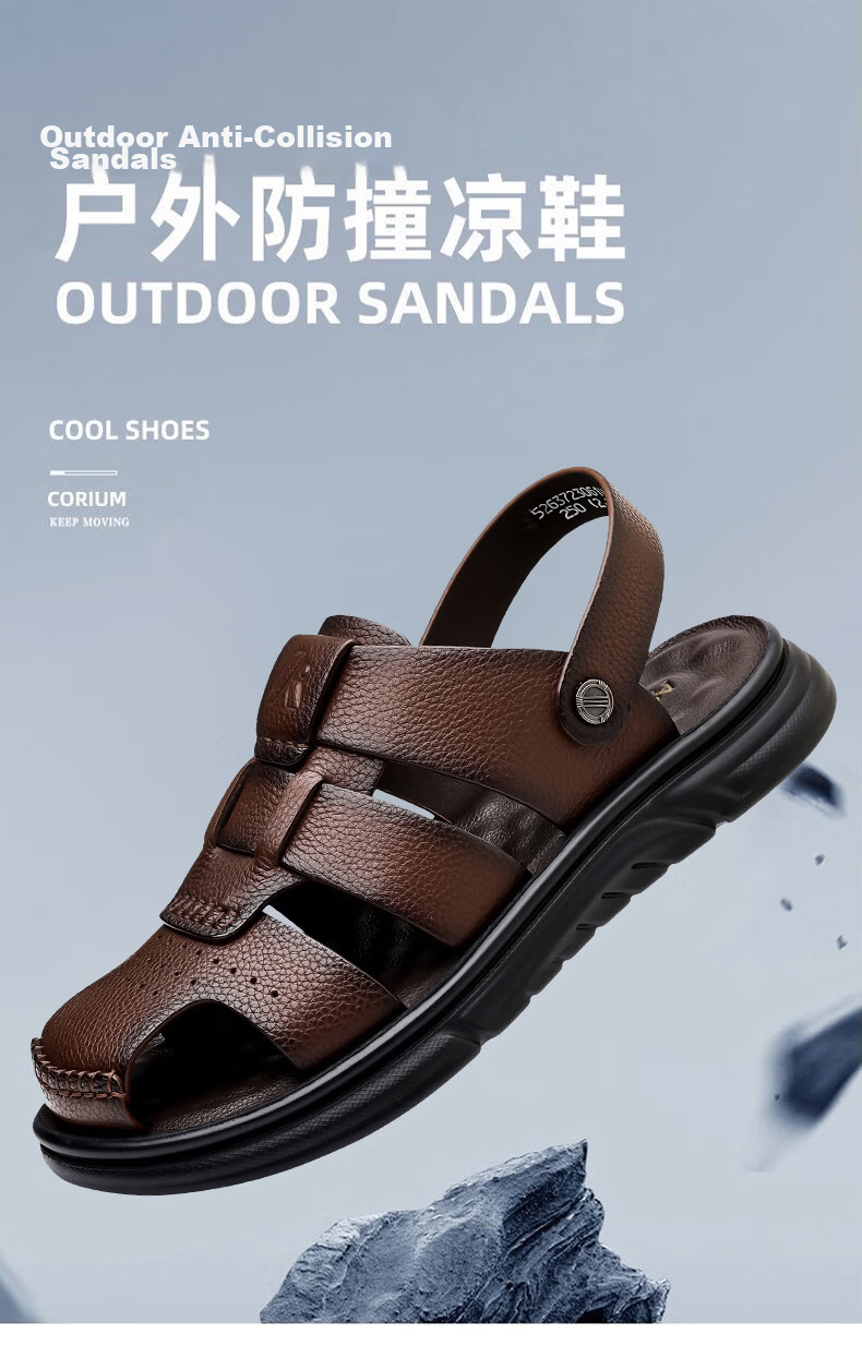Aokang Summer Men's Casual Beach Sandals Black Size 41 1