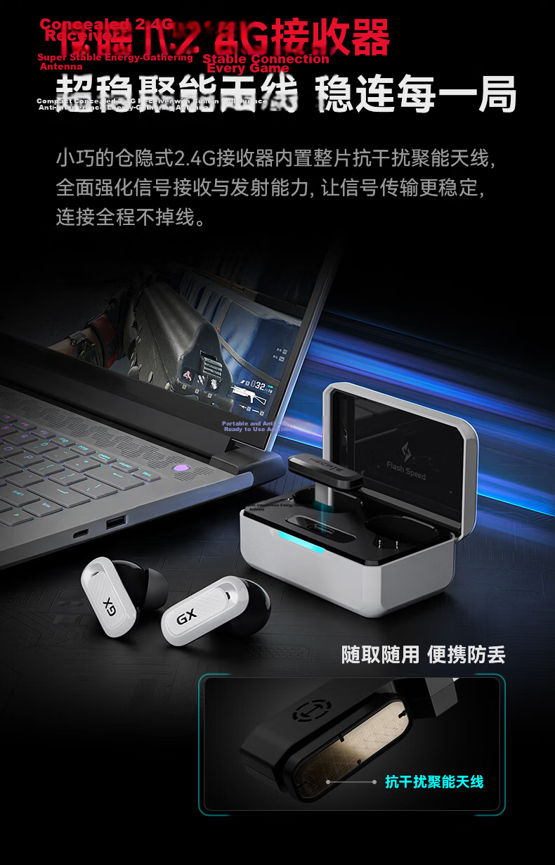 EDIFIER HECATE GX03 Ultra 2026 Latest 2.4G True Wireless TWS Bluetooth In-Ear Noise Cancelling Gaming E-Sports Computer Delta FPS Mecha White 17
