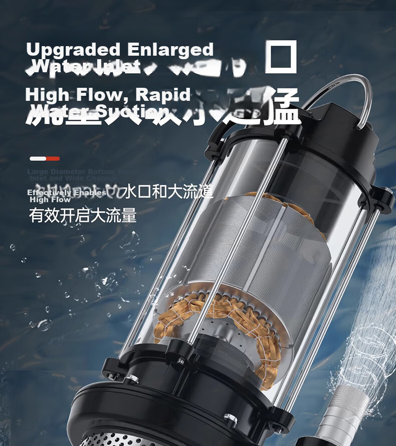 Zanke Submersible Pump Household Well Water 220V Stainless Steel 1 Inch 370W Clean Water Pump for Agricultural Irrigation 22