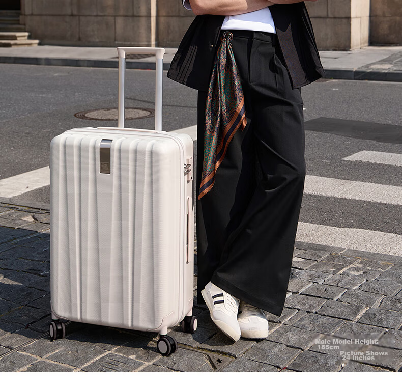HANKE Expandable Trolley Suitcase, Large Capacity, Password Lock, for Women And Men, 81 Liters, 24 Inches, Eco-Friendly Gray, JINGDONG Co-Branded Editio 11