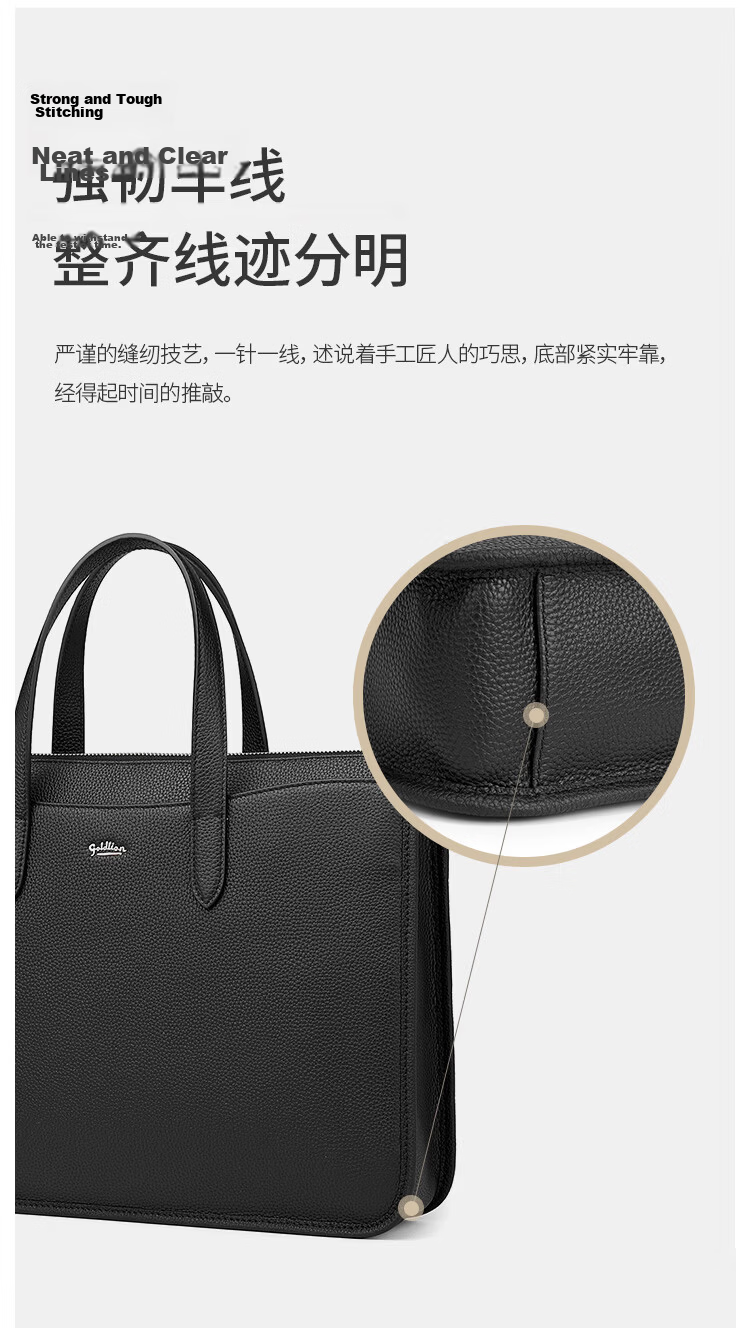 Goldlion Large Capacity Briefcase, Horizontal Style Business Handbag for Men, Laptop Bag, Birthday Gift 5