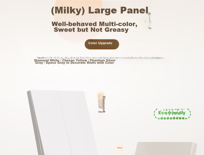 CHNT Switch Socket No-Paint Cream Style Large Panel Socket Faceplate Concealed X1M One-Gang Single-Control Five-Hole 9