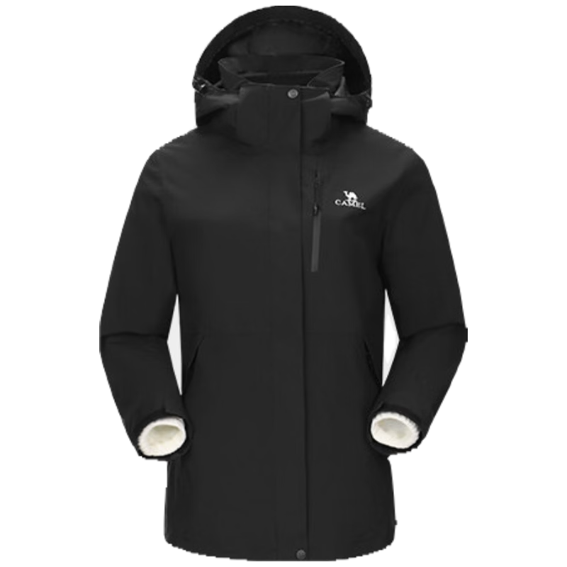 CAMEL down Inner Liner Three-In Waterproof Fleece-Lined Triple Protection Jacket AD22263513Y Warm White, Women's L