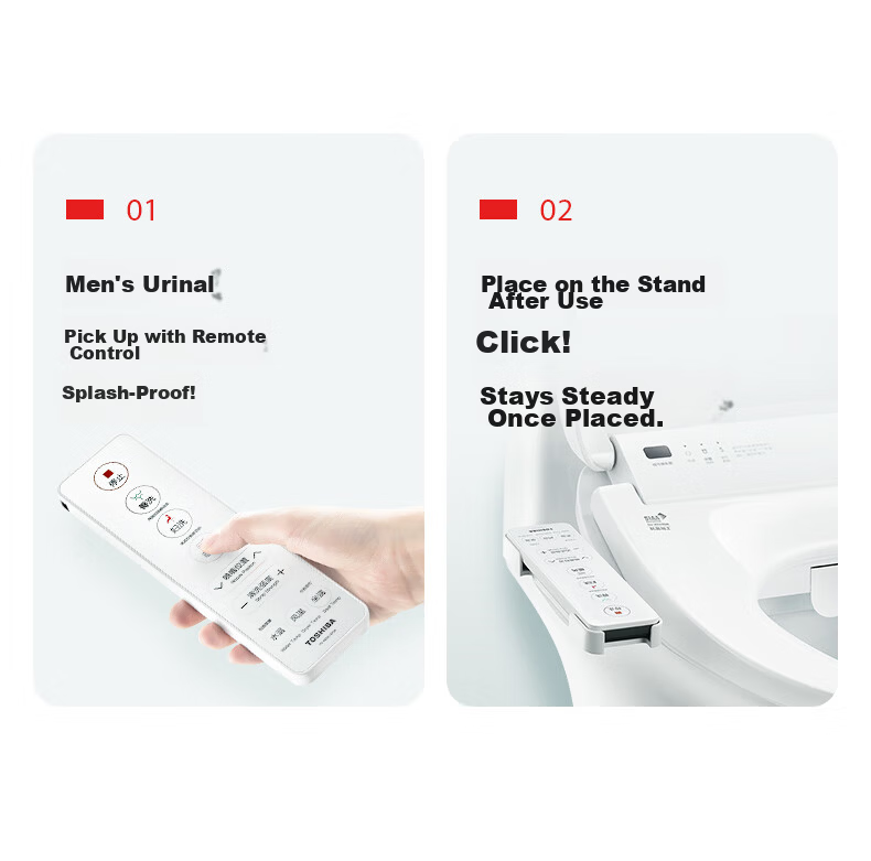 TOSHIBA Smart Toilet Seat Bidet Fully Automatic Cleaning Heating Drying U-Shaped Wireless Remote T3-85D6 7