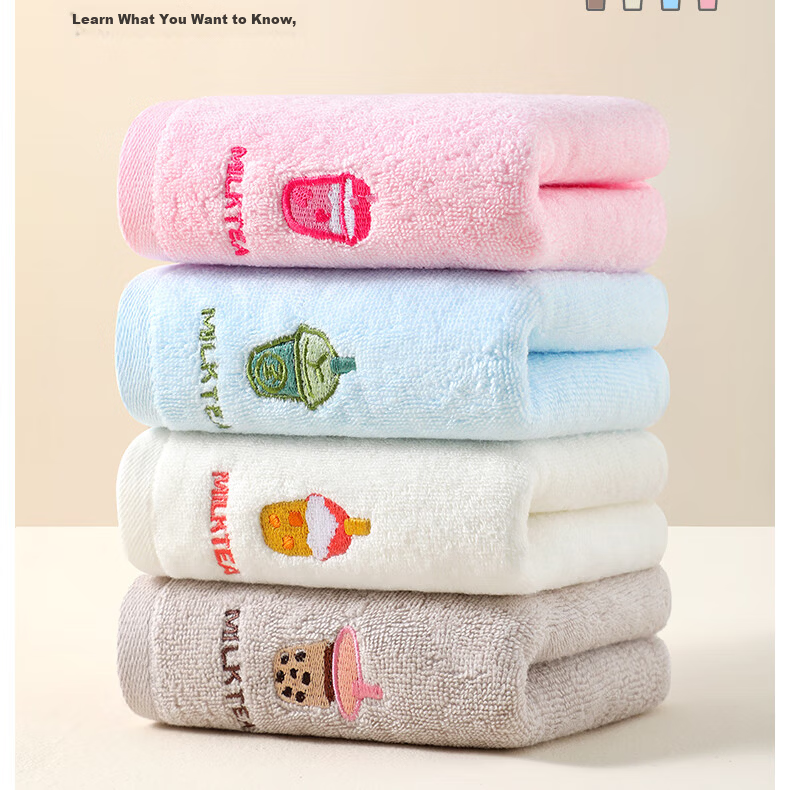 Grace Infant Class A Towel, Children's Pure Cotton Face Towel, Home Embroidered Small Towel, Soft Absorbent Face Cloth for Washing And Sports 4