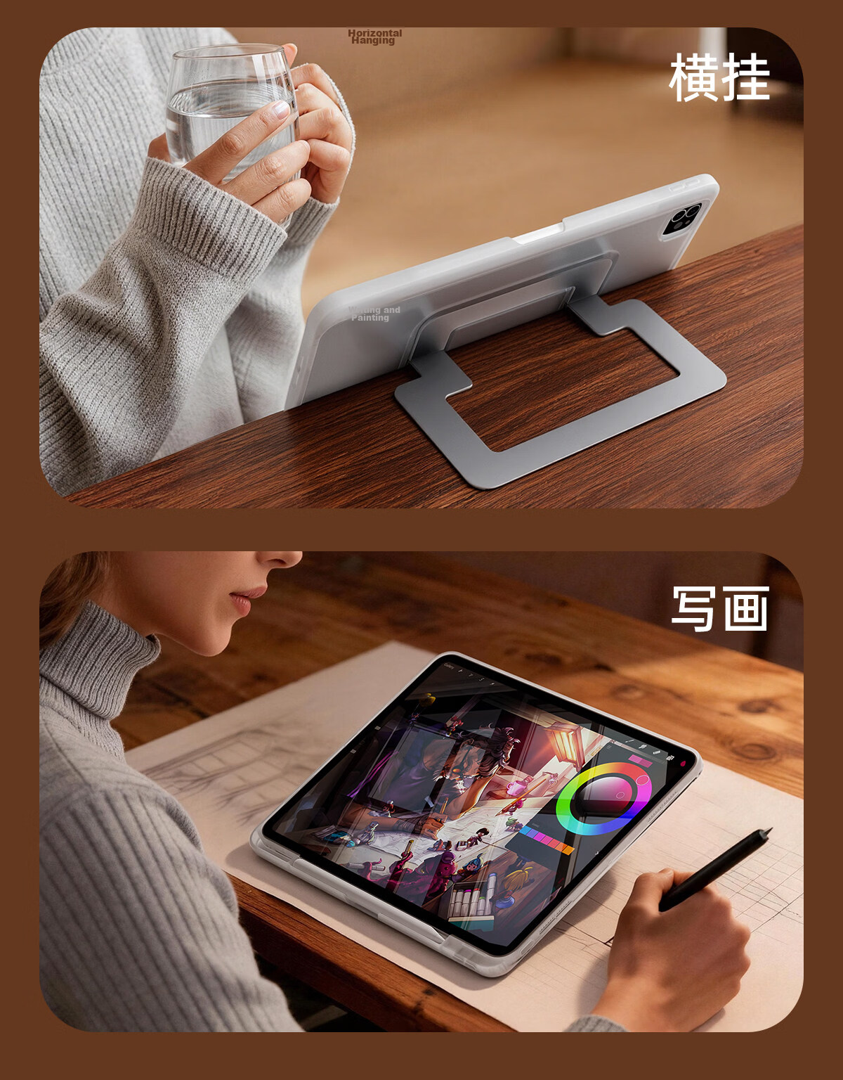 RBP New Upgraded iPad Stand Case Universal iPad Pro Air 11-inch Protective Case Shockproof Bend-resistant with Pencil Slot - Moonlight White 4