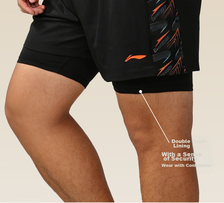 LI-NING Men's Plus Size Swim Trunks Large Size Loose Fit Hot Spring Suit 856 Black 5XL 6