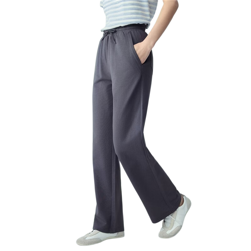 Giordano Women's 2026 Summer Pure Cotton Casual Pants with Patch Pockets Elastic Waist Knit Sweatpants 13416245
