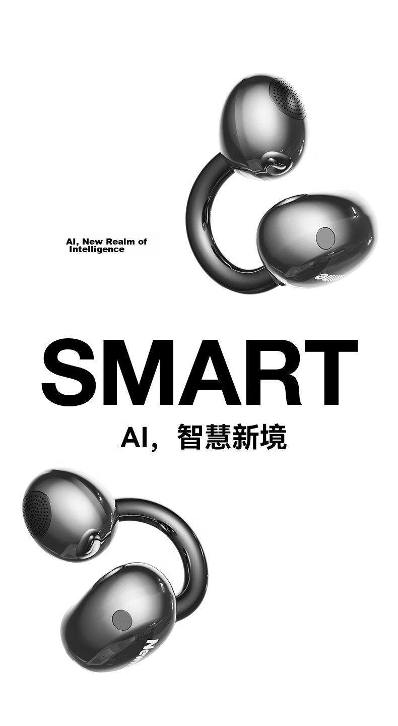 Newman 2026 Latest AI Real-Time Translation Bluetooth Bone Conduction Wireless Open-Ear Clip-On Sports Earphones Long Battery Life for Music Running and Calls 9