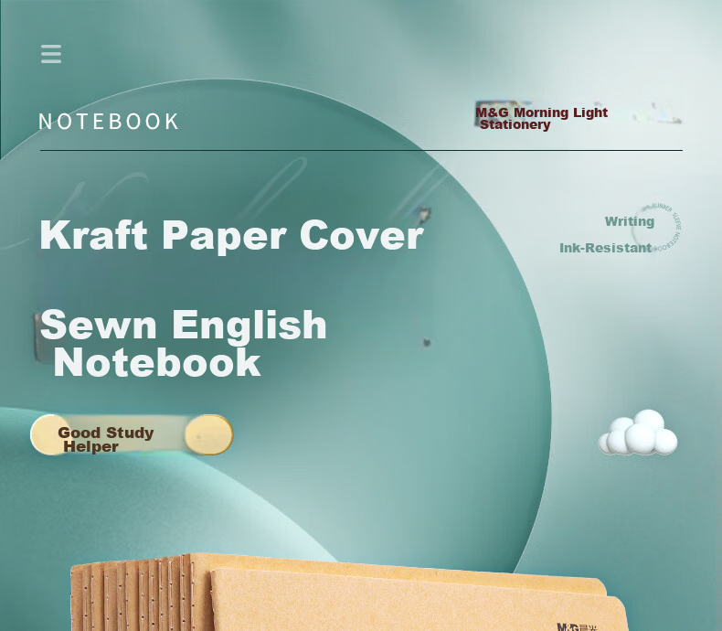 M&G 16K Error Correction Notebook Kraft Paper English Correction Student Draft Chinese Math Error Sorting Correction Set 10pcs F16360AB 2