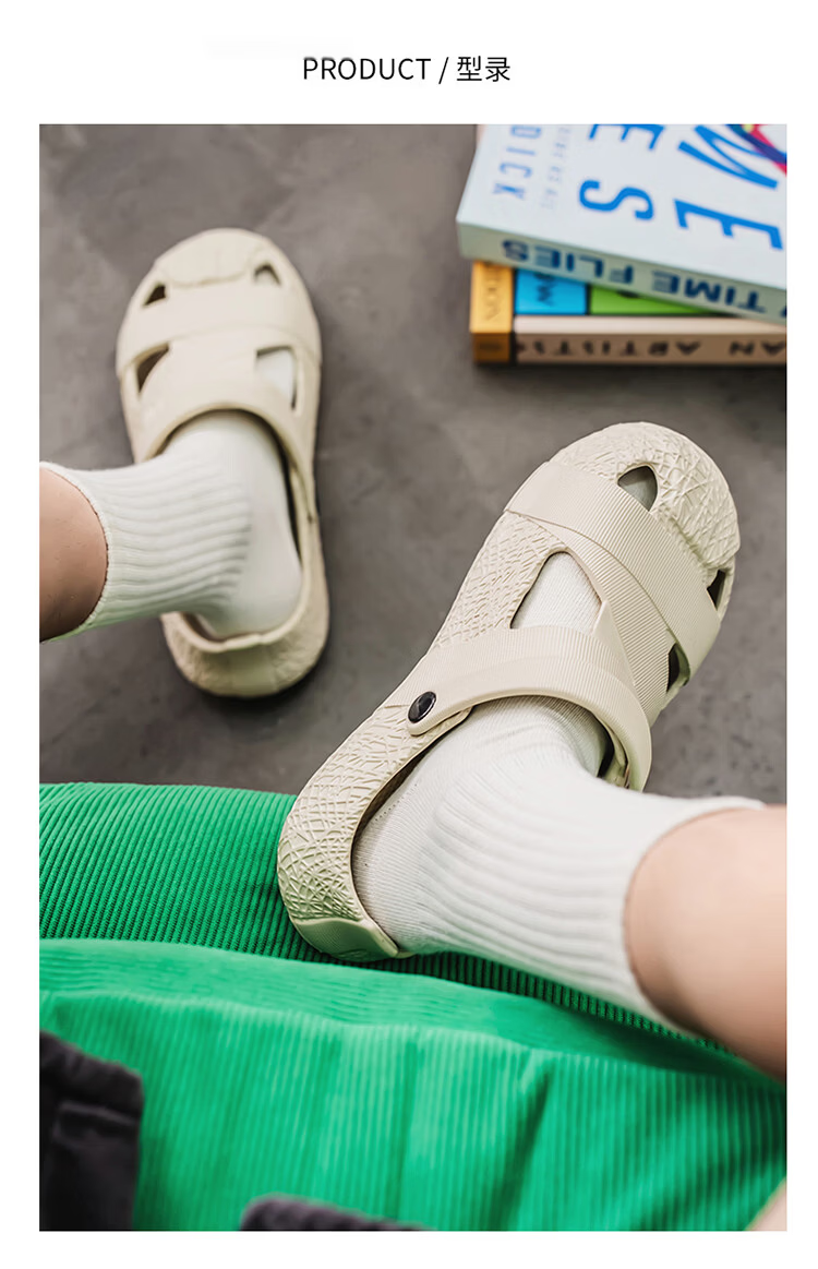 California Bulls Men's Premium Spring Summer Outdoor Hiking Breathable Toe-Covered Sandals Khaki Size 41 2